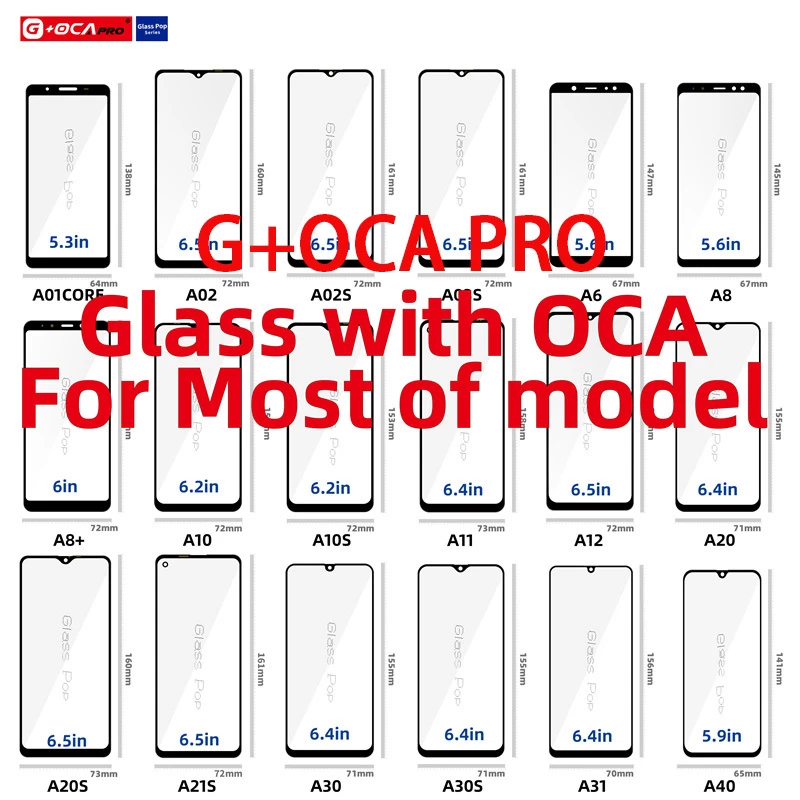 G+OCA Touch Glass Digitizer with Copper Foil - EMI-Shielded Anti-Ghost-Touch Front Glass for iPad and Laptop Repair