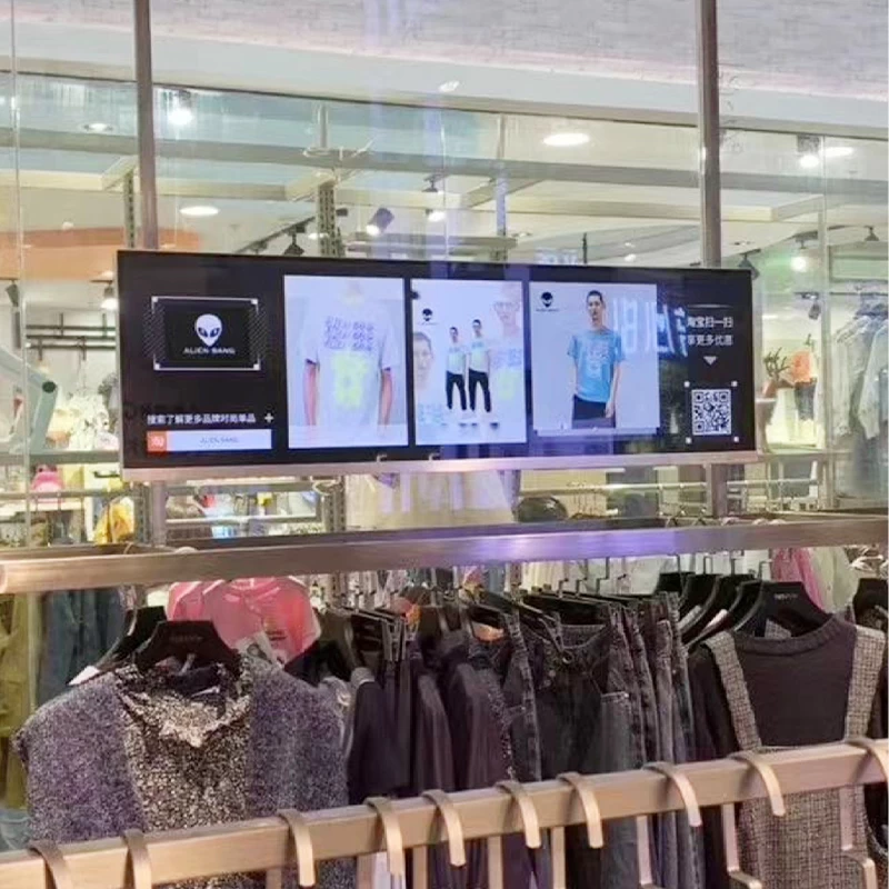 Stretched Bar LCD Shelf Edge Digital Signage - Ultra Wide Display for Supermarket Shelves and Retail Price Signage